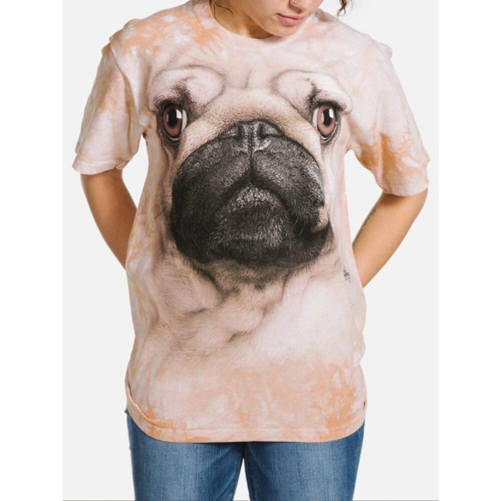 The Mountain Men's Pug Face Classic Cotton T-Shirt 2XL Dyed Comfort Classic